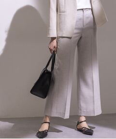 INDIVI / インディヴィ パンツ | 【こなれSETUP／ストライプ柄】リネンライクワイドパンツ