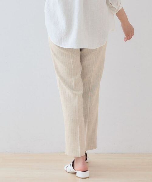 INDIVI / インディヴィ パンツ | 【こなれSETUP／ストライプ柄】リネンライクテーパードパンツ | 詳細3