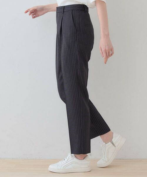 INDIVI / インディヴィ パンツ | 【こなれSETUP／ストライプ柄】リネンライクテーパードパンツ | 詳細6