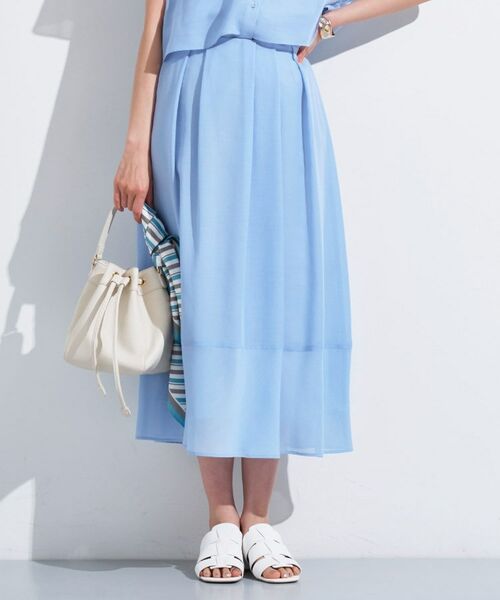INDIVI/インディヴィ 新色登場!【洗える/エアリー素材】巻き風ロングスカート ブルー(091) 40(L) INDIVI/インディヴィ 新色登場!【洗える/エアリー素材】巻き風ロングスカート ブルー(091) 40(L)