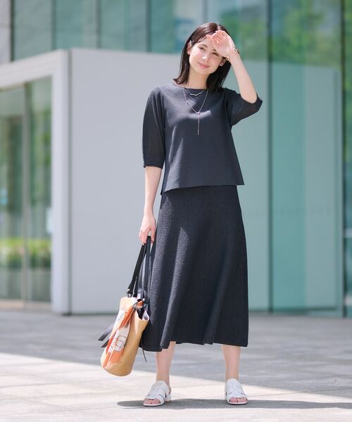 INDIVI / インディヴィ スカート | 【洗える/和紙混素材/SETUP可能】フレアスカート | 詳細20