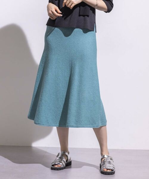 INDIVI / インディヴィ スカート | 【洗える/和紙混素材/SETUP可能】フレアスカート(ミントグリーン(021))