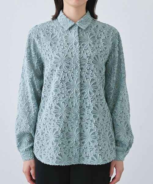INDIVI / インディヴィ シャツ・ブラウス | 【日本製/SETUP可能】ジャカードレースブラウス | 詳細10