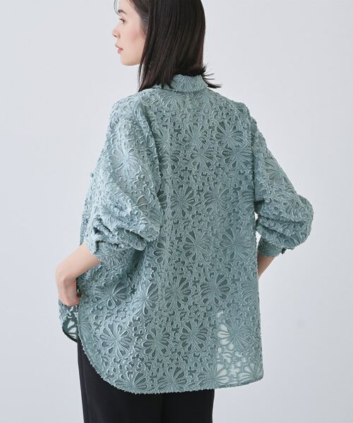 INDIVI / インディヴィ シャツ・ブラウス | 【日本製/SETUP可能】ジャカードレースブラウス | 詳細7