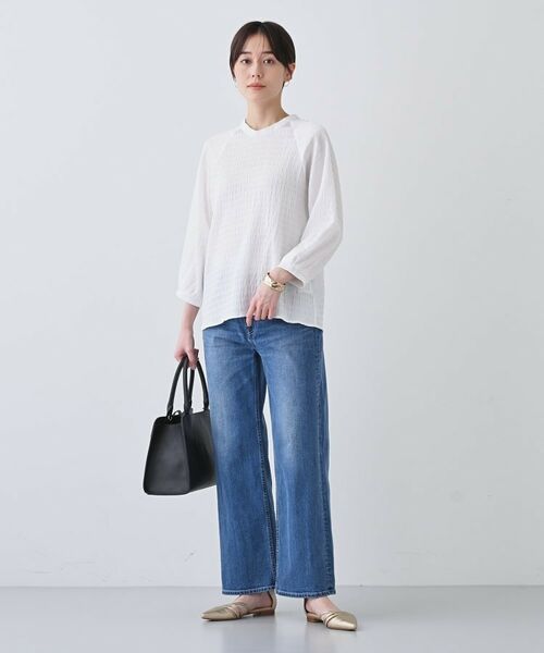 INDIVI / インディヴィ シャツ・ブラウス | 【洗える】シャーリング風ラグランスリーブブラウス | 詳細3