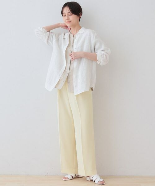 【美品】INED ベーシックリネンシャツ 麻 Aletta vita シャツ ブラウス 羽織り 長袖 ベーシック インド