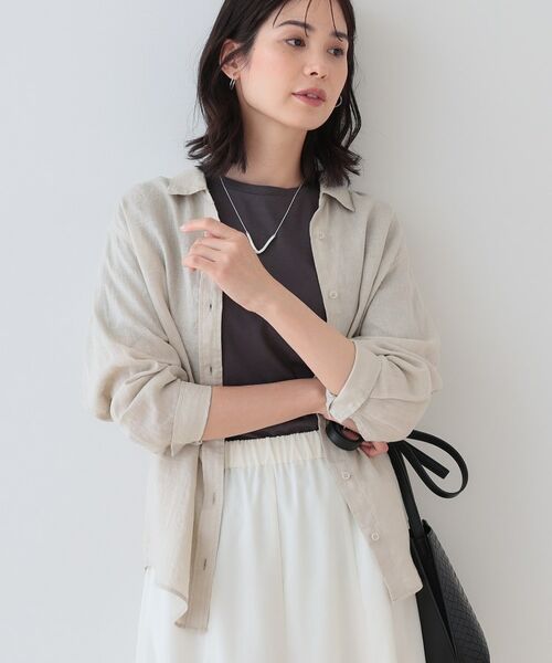 INDIVI/インディヴィ 【毎年人気!/フレンチリネン】ベーシックシャツ グレージュ(050) 03(XXXS) INDIVI/インディヴィ 【毎年人気!/フレンチリネン】ベーシックシャツ グレージュ(050) 03(XXXS)