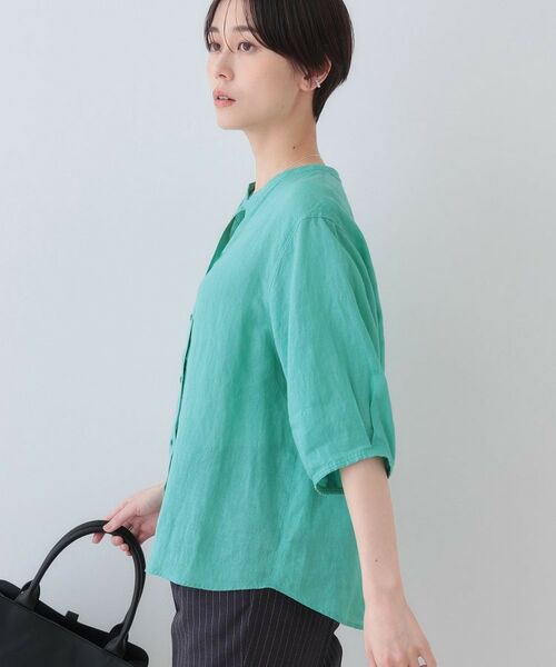 INDIVI / インディヴィ シャツ・ブラウス | 【毎年人気！／フレンチリネン】5分袖バンドカラーブラウス | 詳細10