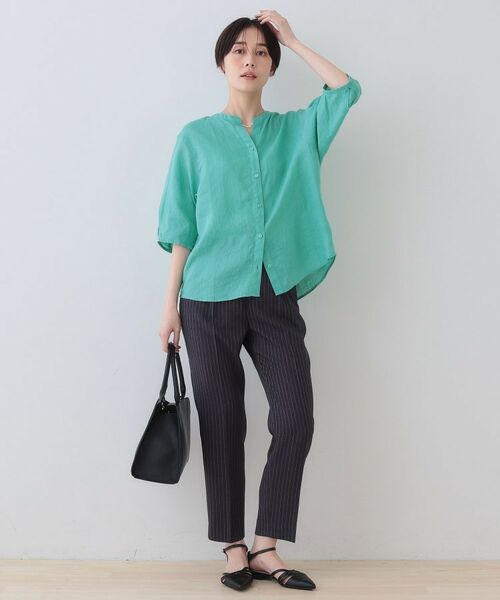 INDIVI / インディヴィ シャツ・ブラウス | 【毎年人気！／フレンチリネン】5分袖バンドカラーブラウス | 詳細12