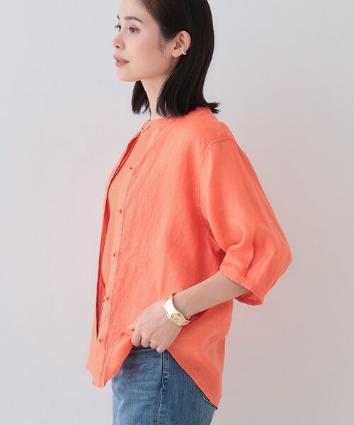INDIVI / インディヴィ シャツ・ブラウス | 【毎年人気！／フレンチリネン】5分袖バンドカラーブラウス | 詳細18
