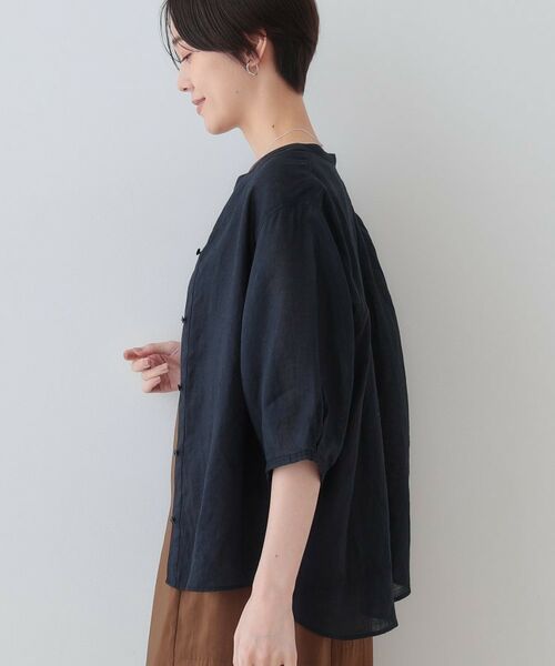 INDIVI / インディヴィ シャツ・ブラウス | 【毎年人気！／フレンチリネン】5分袖バンドカラーブラウス | 詳細22