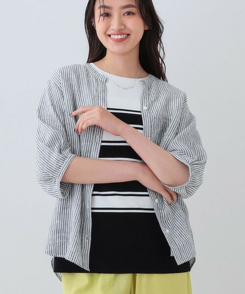 INDIVI / インディヴィ シャツ・ブラウス | 【毎年人気！／フレンチリネン】5分袖バンドカラーブラウス | 詳細26