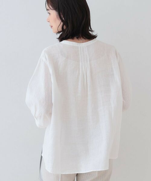 INDIVI / インディヴィ シャツ・ブラウス | 【毎年人気！／フレンチリネン】5分袖バンドカラーブラウス | 詳細3