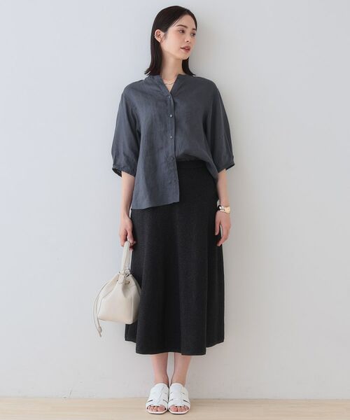 INDIVI / インディヴィ シャツ・ブラウス | 【毎年人気！／フレンチリネン】5分袖バンドカラーブラウス | 詳細8