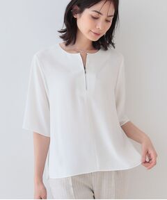 INDIVI / インディヴィ シャツ・ブラウス | 【洗える】ハーフジップデザインブラウス