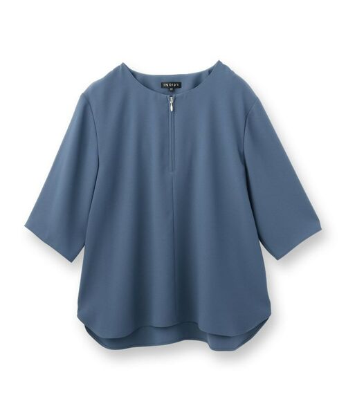 INDIVI / インディヴィ シャツ・ブラウス | 【洗える】ハーフジップデザインブラウス | 詳細1