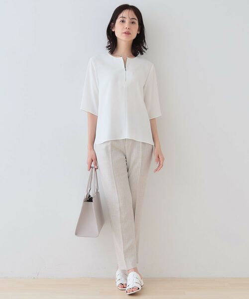 INDIVI / インディヴィ シャツ・ブラウス | 【洗える】ハーフジップデザインブラウス | 詳細3