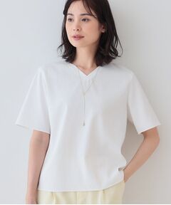 INDIVI / インディヴィ シャツ・ブラウス | 【洗える／凹凸素材】シンプルVネックブラウス