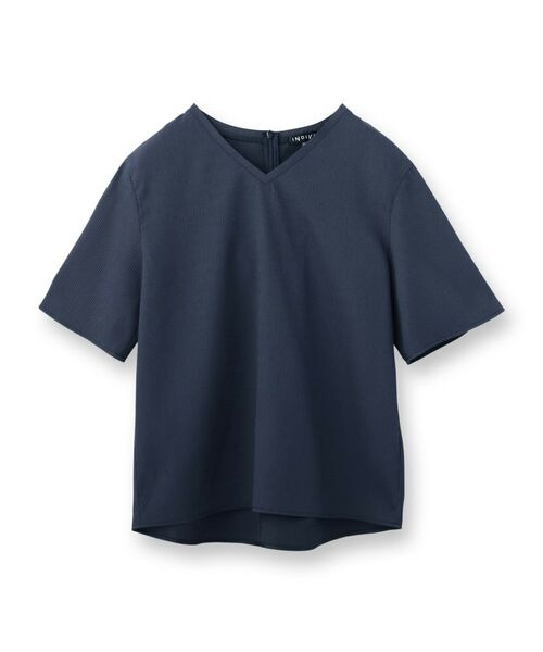 INDIVI / インディヴィ シャツ・ブラウス | 【洗える/凹凸素材】シンプルVネックブラウス | 詳細1