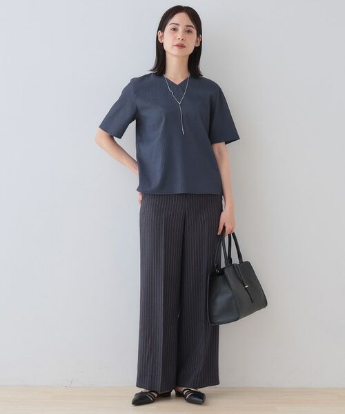 INDIVI / インディヴィ シャツ・ブラウス | 【洗える/凹凸素材】シンプルVネックブラウス | 詳細11