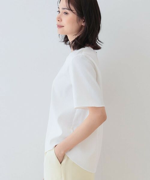INDIVI / インディヴィ シャツ・ブラウス | 【洗える/凹凸素材】シンプルVネックブラウス | 詳細2