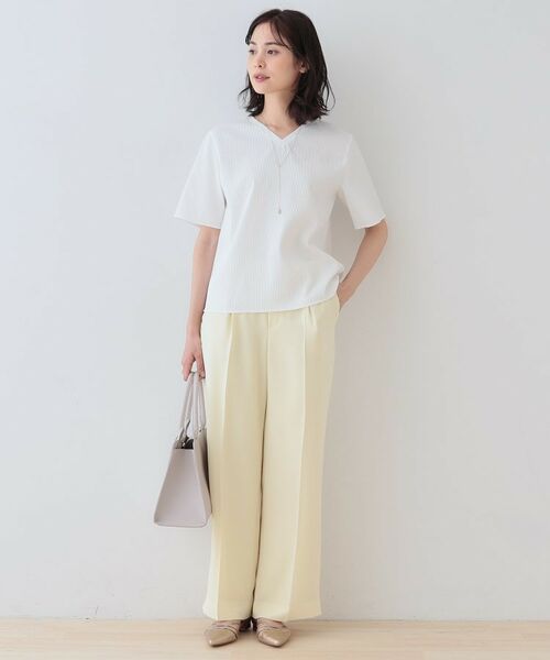 INDIVI / インディヴィ シャツ・ブラウス | 【洗える/凹凸素材】シンプルVネックブラウス | 詳細3