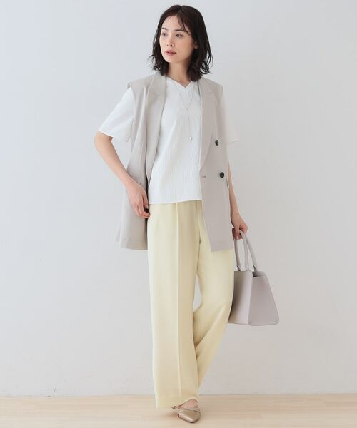 INDIVI / インディヴィ シャツ・ブラウス | 【洗える/凹凸素材】シンプルVネックブラウス | 詳細4