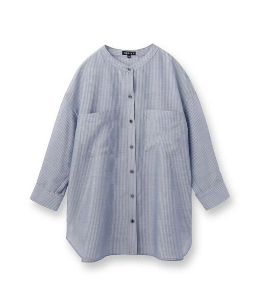 INDIVI / インディヴィ シャツ・ブラウス | 【洗える/エアリー素材】バンドカラーシャツ | 詳細1