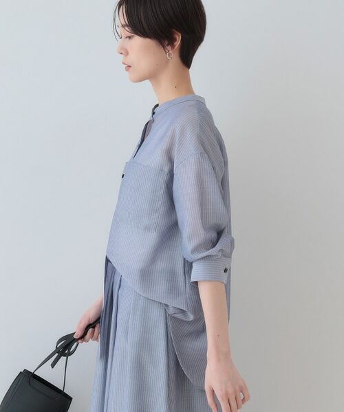 INDIVI / インディヴィ シャツ・ブラウス | 【洗える/エアリー素材】バンドカラーシャツ | 詳細10