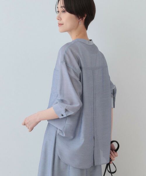 INDIVI / インディヴィ シャツ・ブラウス | 【洗える/エアリー素材】バンドカラーシャツ | 詳細11