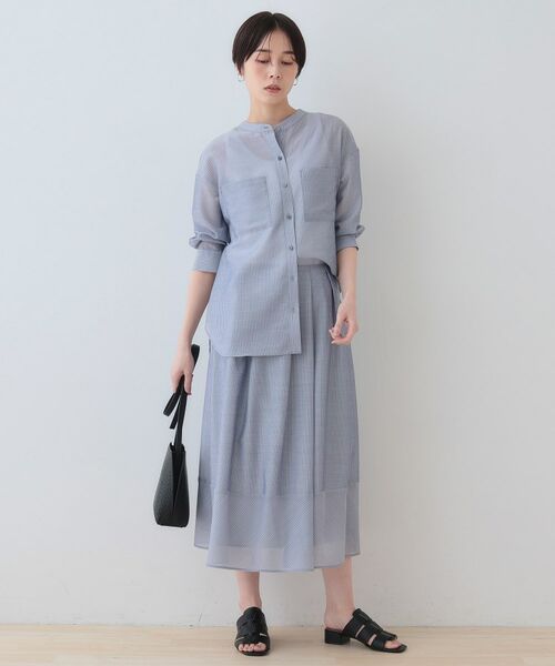 INDIVI / インディヴィ シャツ・ブラウス | 【洗える/エアリー素材】バンドカラーシャツ | 詳細12