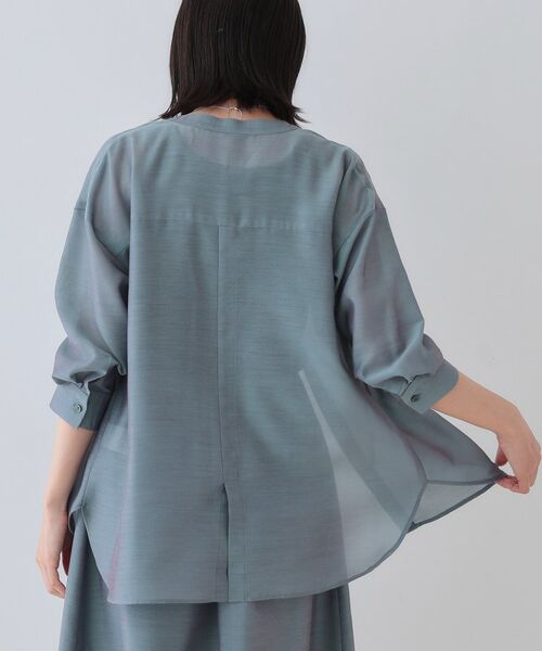 INDIVI / インディヴィ シャツ・ブラウス | 【洗える/エアリー素材】バンドカラーシャツ | 詳細15