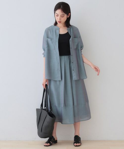 INDIVI / インディヴィ シャツ・ブラウス | 【洗える/エアリー素材】バンドカラーシャツ | 詳細16