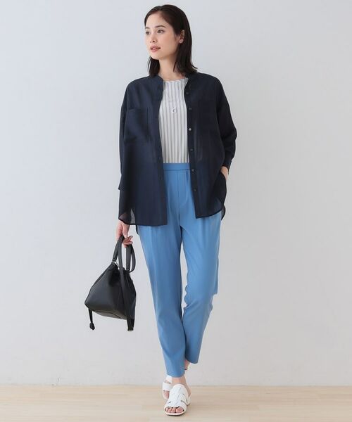 INDIVI / インディヴィ シャツ・ブラウス | 【洗える/エアリー素材】バンドカラーシャツ | 詳細19