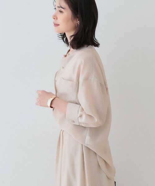 INDIVI / インディヴィ シャツ・ブラウス | 【洗える/エアリー素材】バンドカラーシャツ | 詳細2