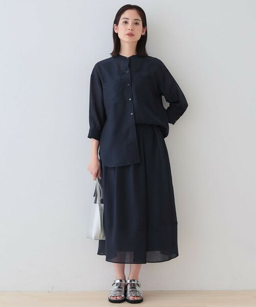 INDIVI / インディヴィ シャツ・ブラウス | 【洗える/エアリー素材】バンドカラーシャツ | 詳細20