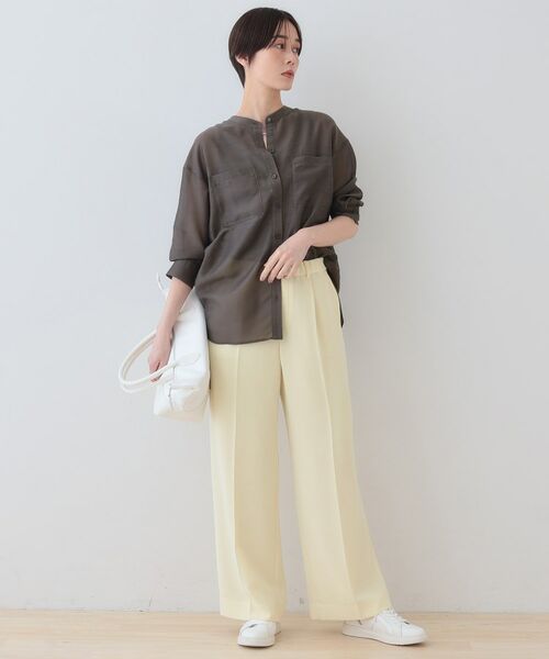 INDIVI / インディヴィ シャツ・ブラウス | 【洗える/エアリー素材】バンドカラーシャツ | 詳細23