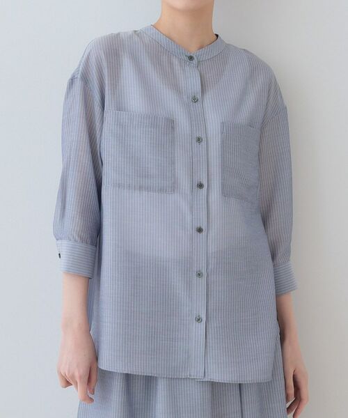 INDIVI / インディヴィ シャツ・ブラウス | 【洗える/エアリー素材】バンドカラーシャツ | 詳細26