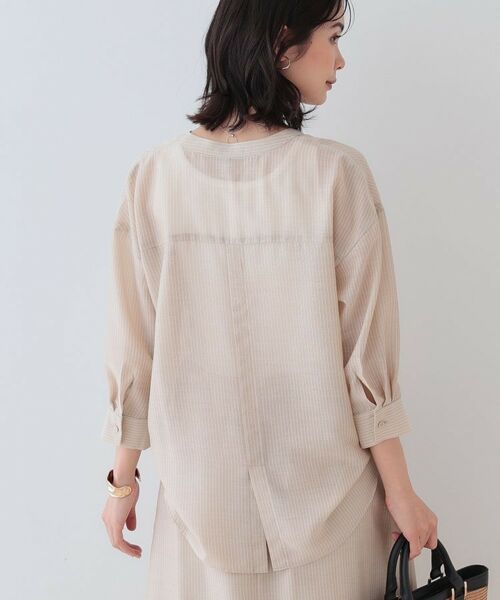 INDIVI / インディヴィ シャツ・ブラウス | 【洗える/エアリー素材】バンドカラーシャツ | 詳細3