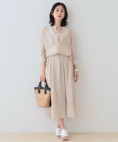 INDIVI / インディヴィ シャツ・ブラウス | 【洗える/エアリー素材】バンドカラーシャツ | 詳細4