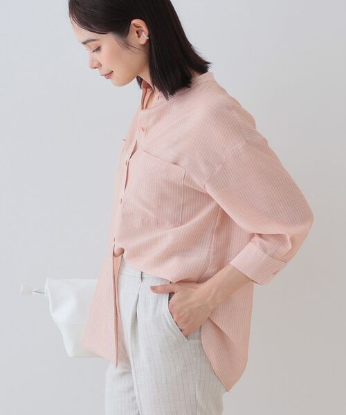 INDIVI / インディヴィ シャツ・ブラウス | 【洗える/エアリー素材】バンドカラーシャツ | 詳細6