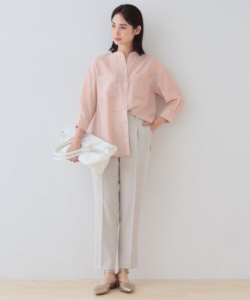 INDIVI / インディヴィ シャツ・ブラウス | 【洗える/エアリー素材】バンドカラーシャツ | 詳細8