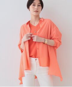 赤いリボン付き半袖トロミブラウス シャツ/ブラウス（レッド/赤色系・リボン）ファッション通販