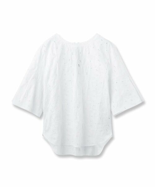 INDIVI / インディヴィ シャツ・ブラウス | 【洗える】フラワーカット刺繍フレアスリーブブラウス | 詳細1