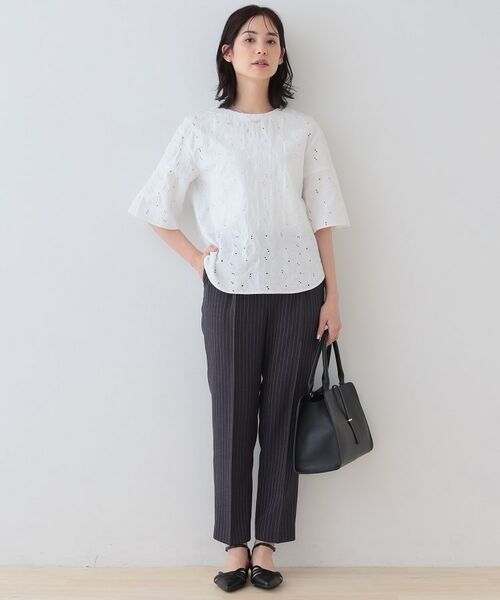 INDIVI / インディヴィ シャツ・ブラウス | 【洗える】フラワーカット刺繍フレアスリーブブラウス | 詳細3