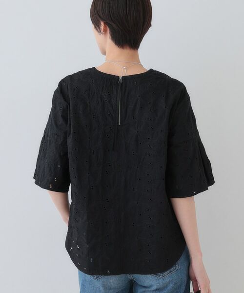 INDIVI / インディヴィ シャツ・ブラウス | 【洗える】フラワーカット刺繍フレアスリーブブラウス | 詳細7