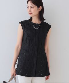 INDIVI / インディヴィ シャツ・ブラウス | 【洗える】フラワーカット刺繍ノースリーブブラウス