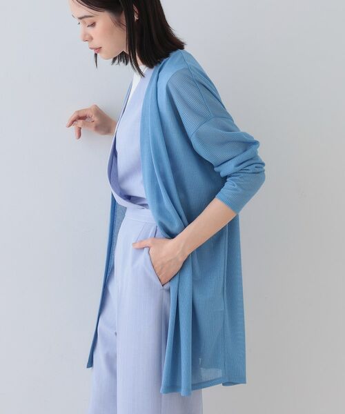 INDIVI / インディヴィ カーディガン・ボレロ | 【洗える／シアーストライプ】ロング丈着流しカーディガン | 詳細10