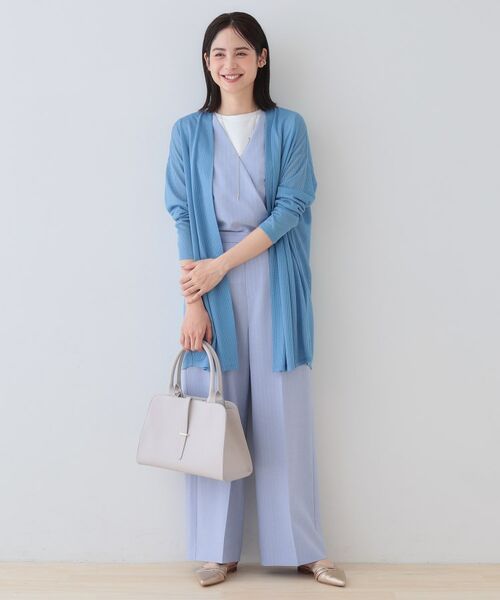 INDIVI / インディヴィ カーディガン・ボレロ | 【洗える／シアーストライプ】ロング丈着流しカーディガン | 詳細12