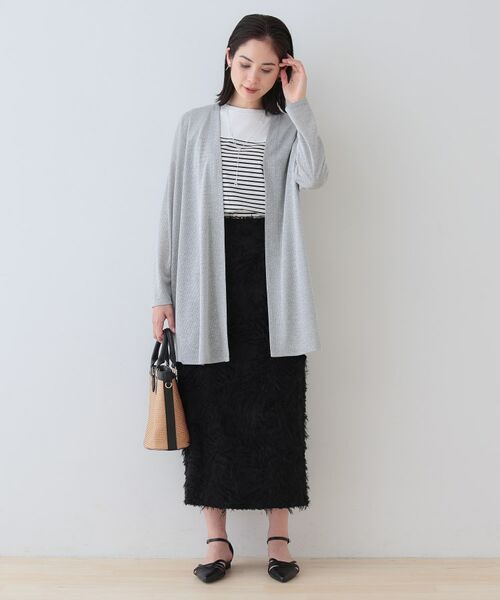 INDIVI / インディヴィ カーディガン・ボレロ | 【洗える／シアーストライプ】ロング丈着流しカーディガン | 詳細16